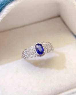 Natural Sapphire Lattice Band Ring