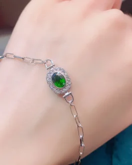 Natural Diopside Oval Bracelet