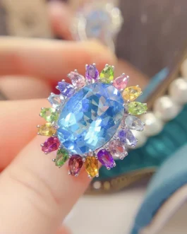 Natural Topaz Tourmaline Ring