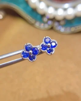 Natural Sapphire Dainty Stud Earrings