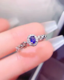 Natural Sapphire Vintage Halo Ring