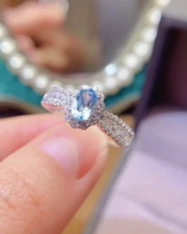 Natural Topaz Pavé Band Ring