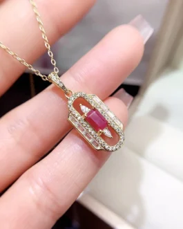 Natural Ruby Lantern Pendant