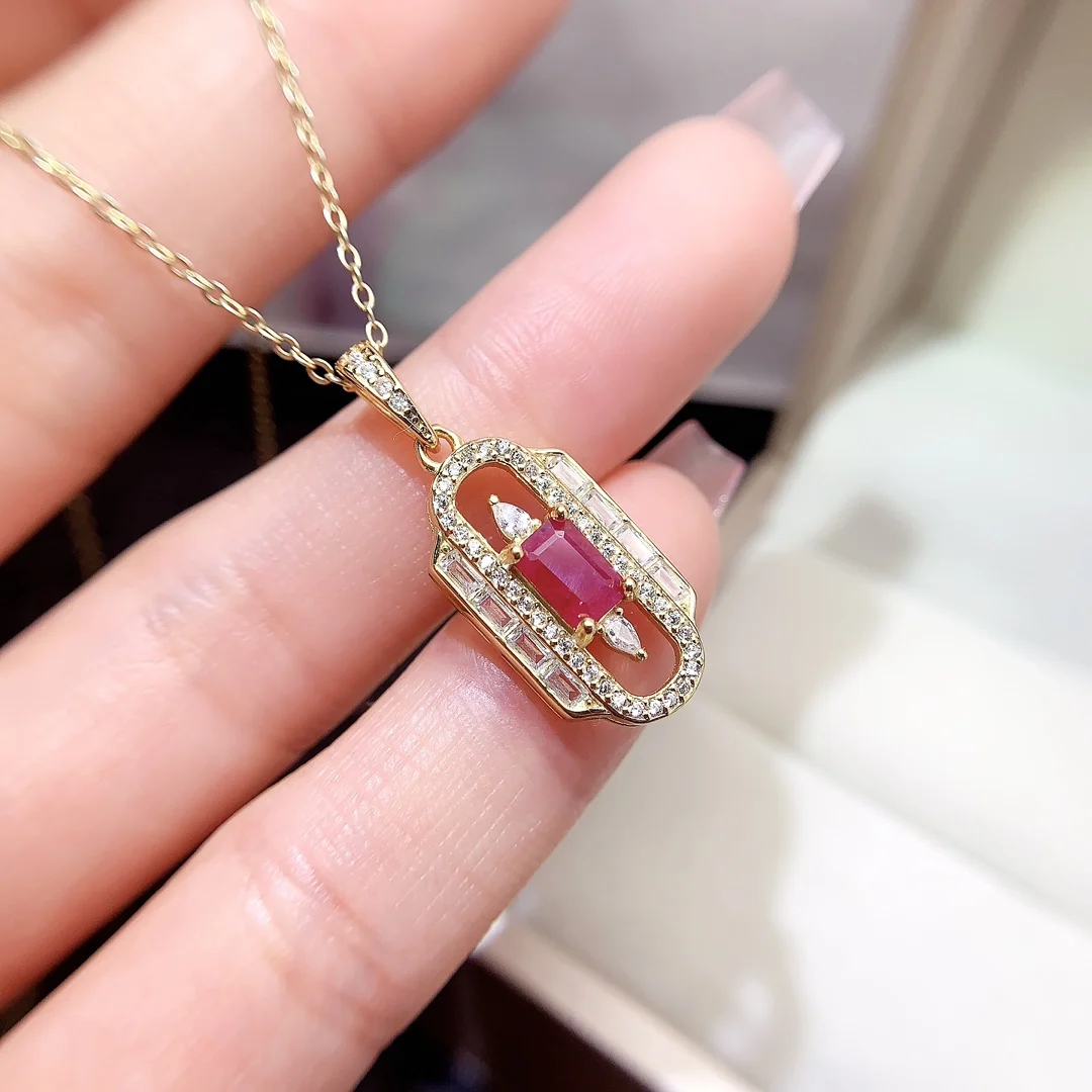 Natural Ruby Lantern Pendant - view 1