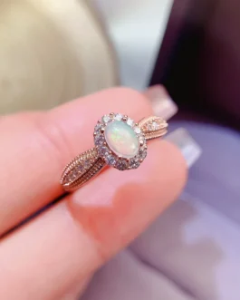 Natural Opal Petite Oval Ring