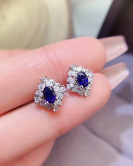 Natural Sapphire Bloom Stud Earrings