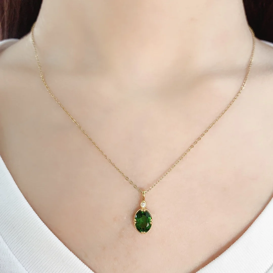 Natural Diopside Drop Pendant - view 5