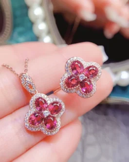 Natural Garnet Vintage Jewelry Set