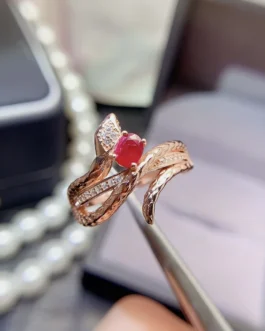 Natural Ruby Snake Ring