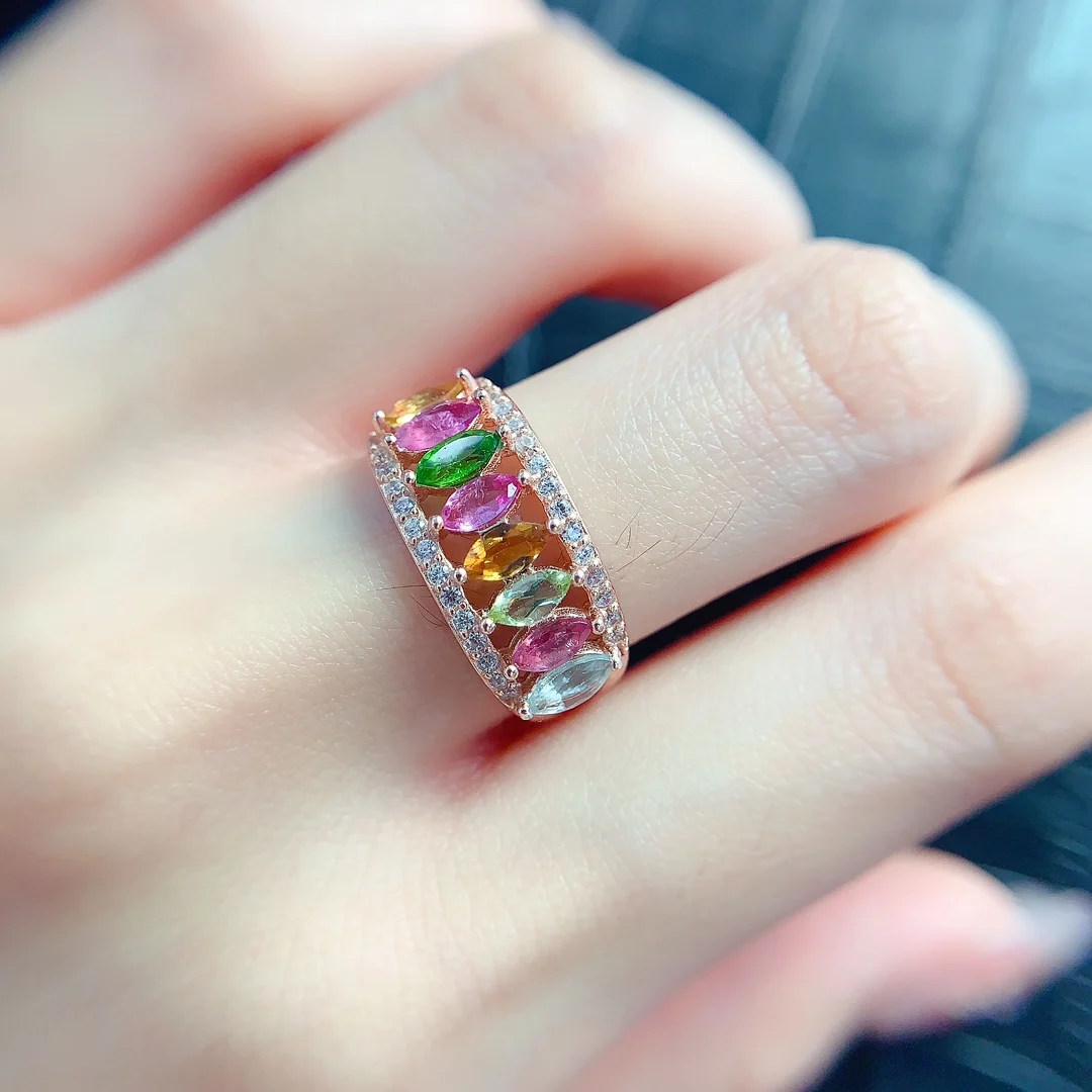 Natural Tourmaline Marquise Ring - view 3