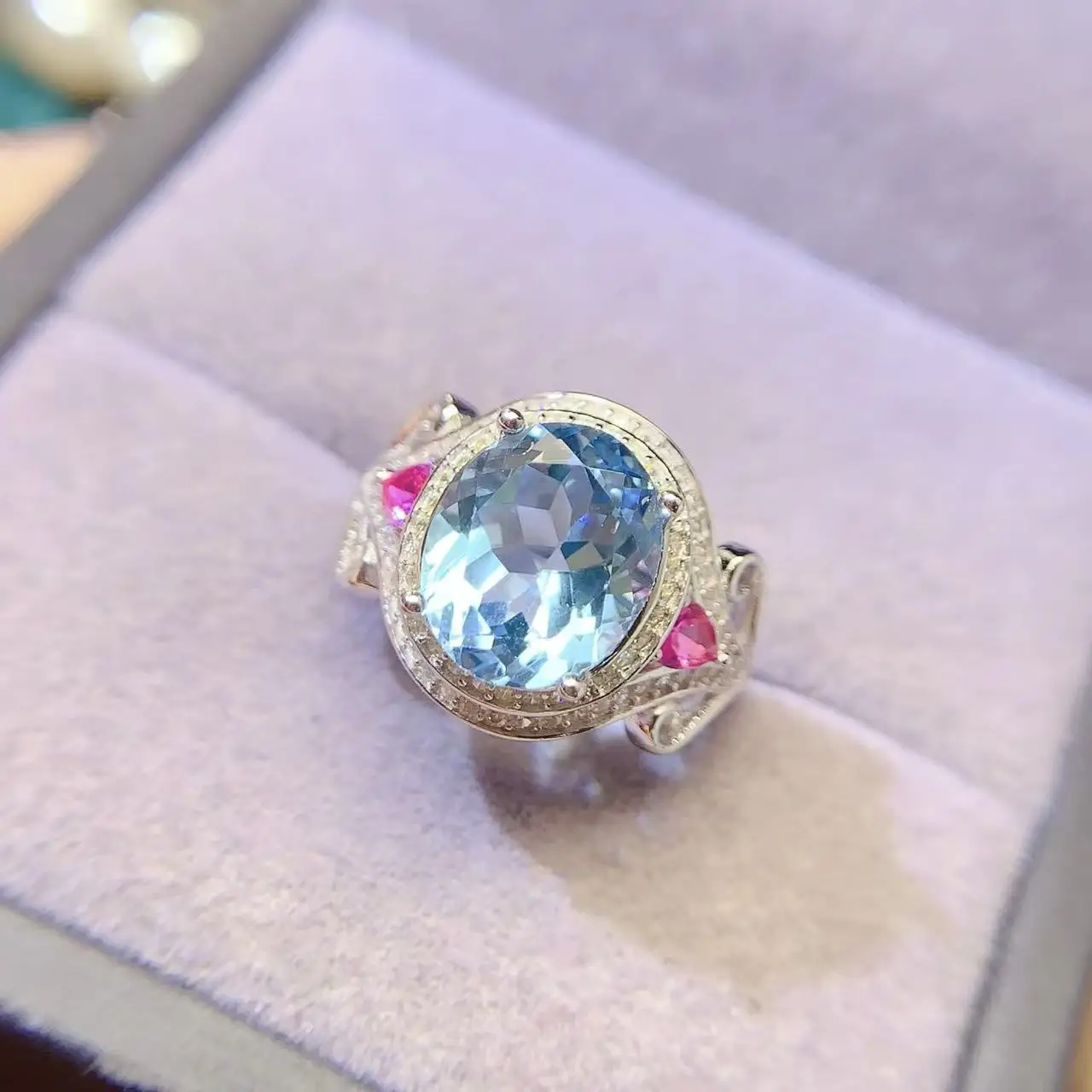 Sky Blue Topaz Accent Ring - view 2