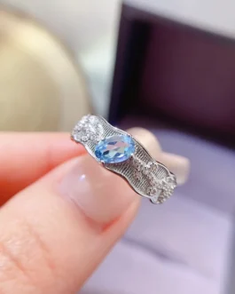 Natural Topaz Molten Band Ring