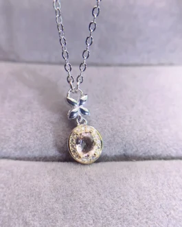 Natural Morganite Oval Pendant