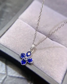 Natural Sapphire Petal Pendant