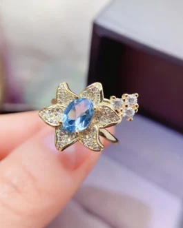 Natural Topaz Floral Star Ring