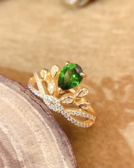 Natural Garnet Crown Ring