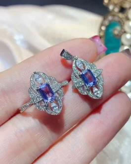 Natural Tanzanite Elegant Jewelry Set