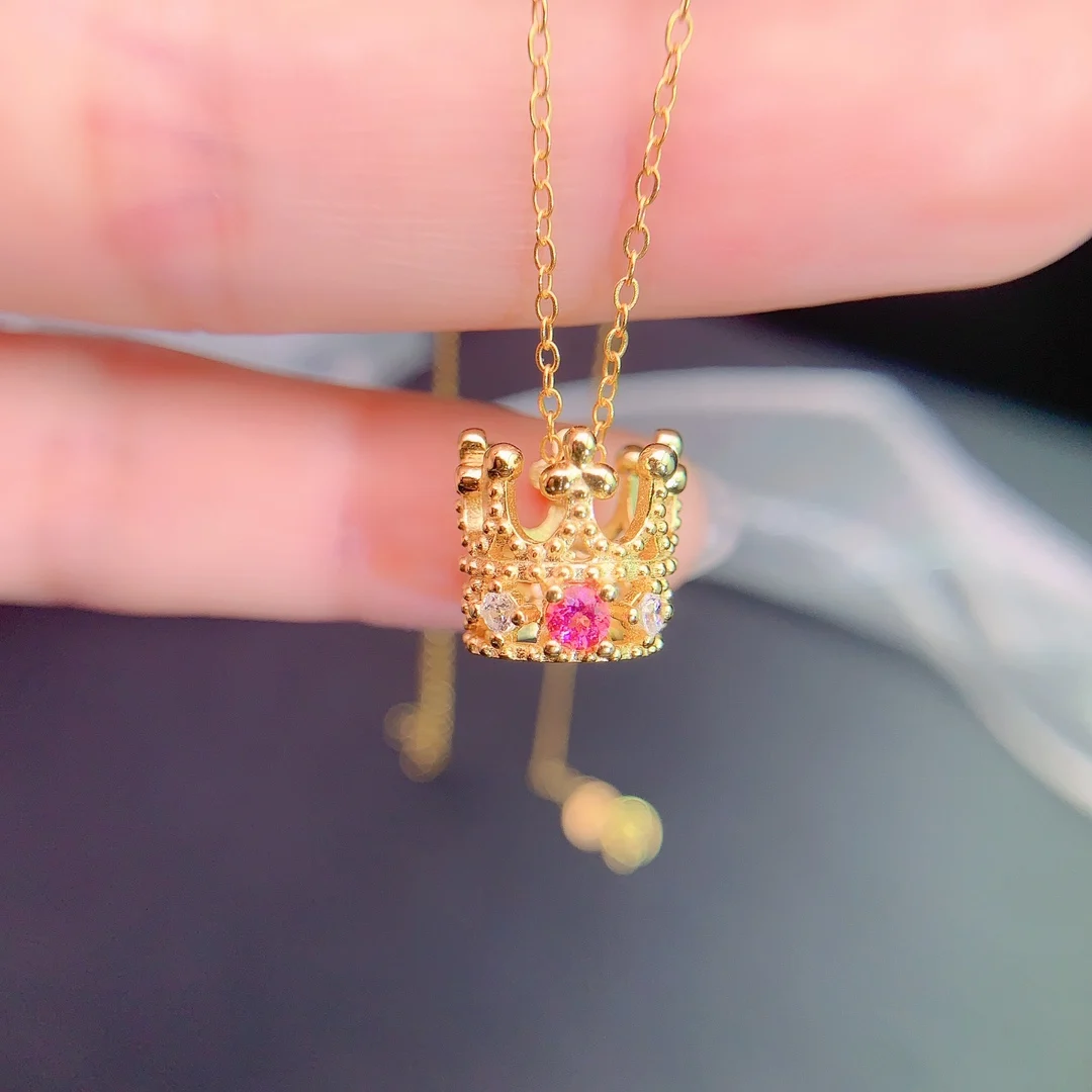 Natural Tourmaline Crown Pendant - view 1