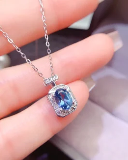 Natural Topaz Cushion Pendant