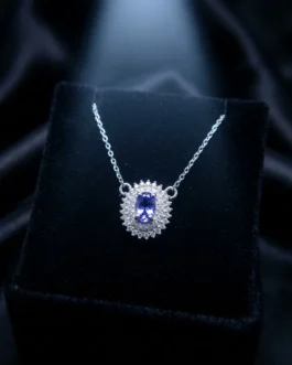 Natural Tanzanite Choker Pendant Necklace
