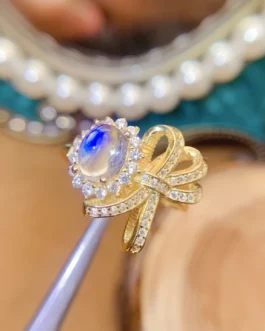 Natural Blue Moonstone Fine Ring