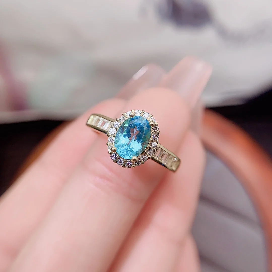 Natural Apatite Classic Oval Ring - view 2