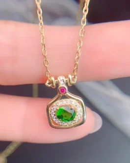 Natural Diopside Cushion Pendant
