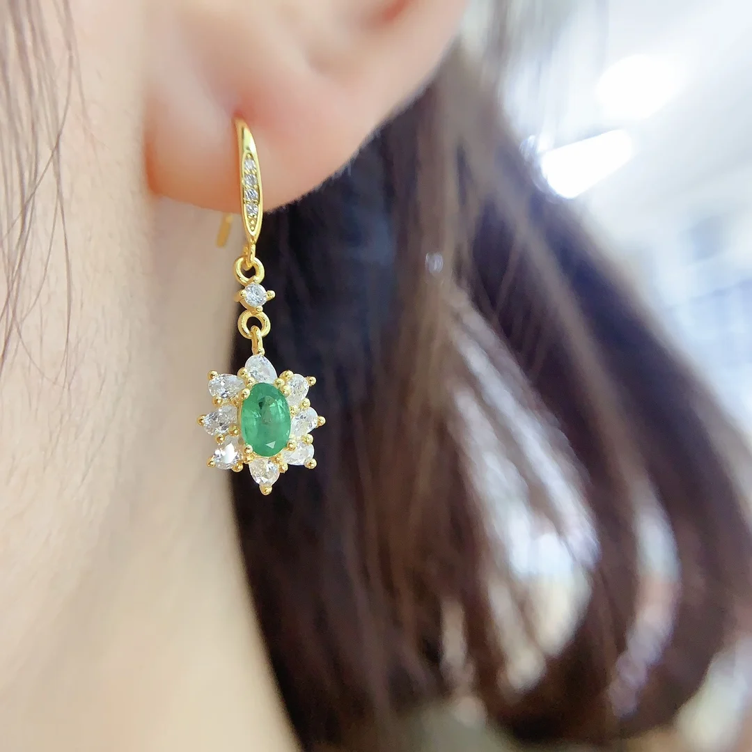 Natural Emerald Vintage Earrings - view 5