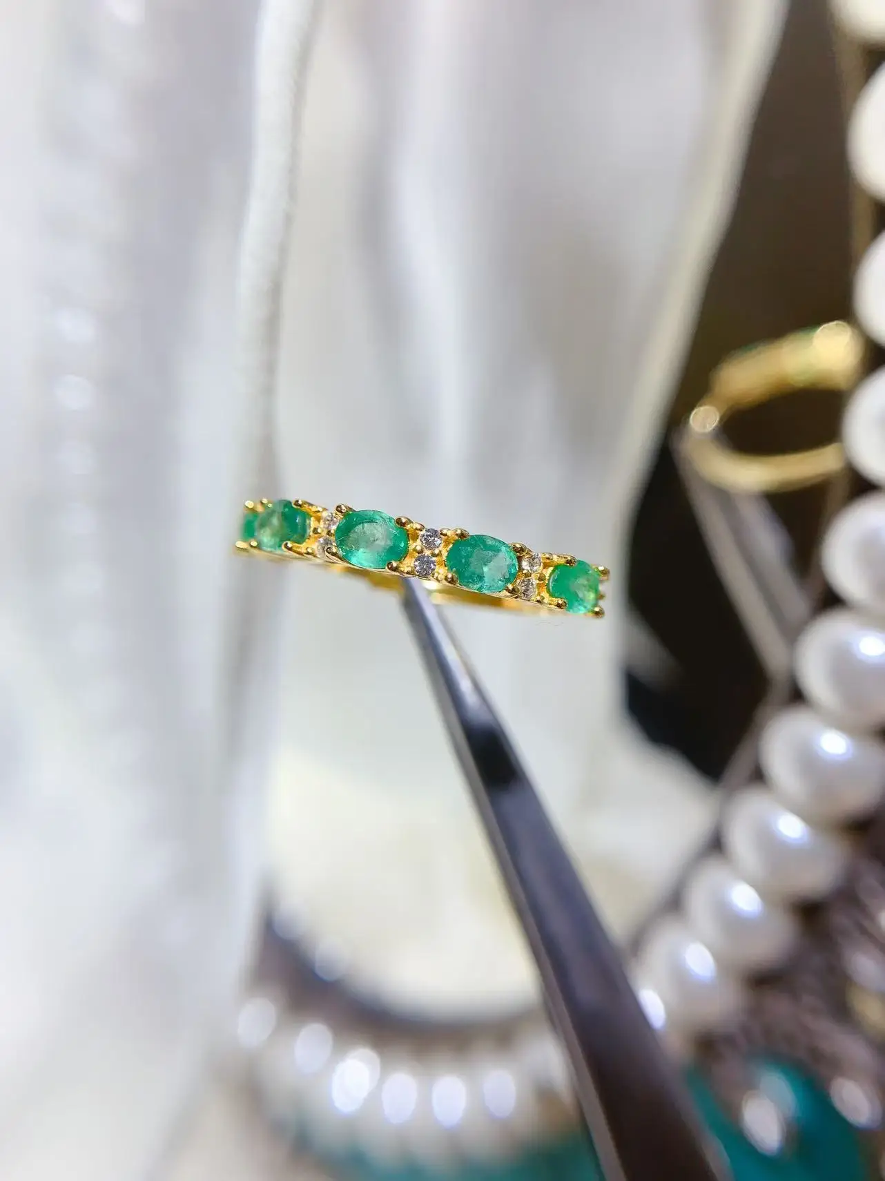 Natural Gemstone Colour Row Ring - view 4