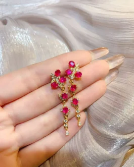 Natural Ruby Drop Earrings