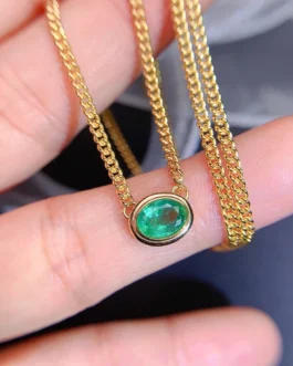 Natural Emerald Bezel Pendant
