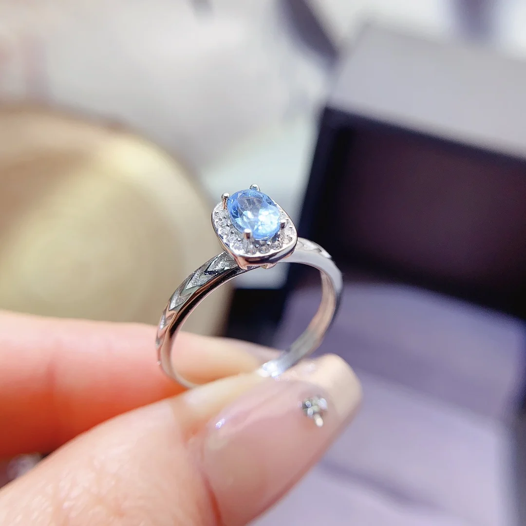 Natural Topaz Classic Halo Ring - view 4