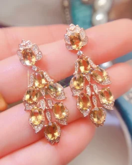 Natural Citrine Chandelier Earrings