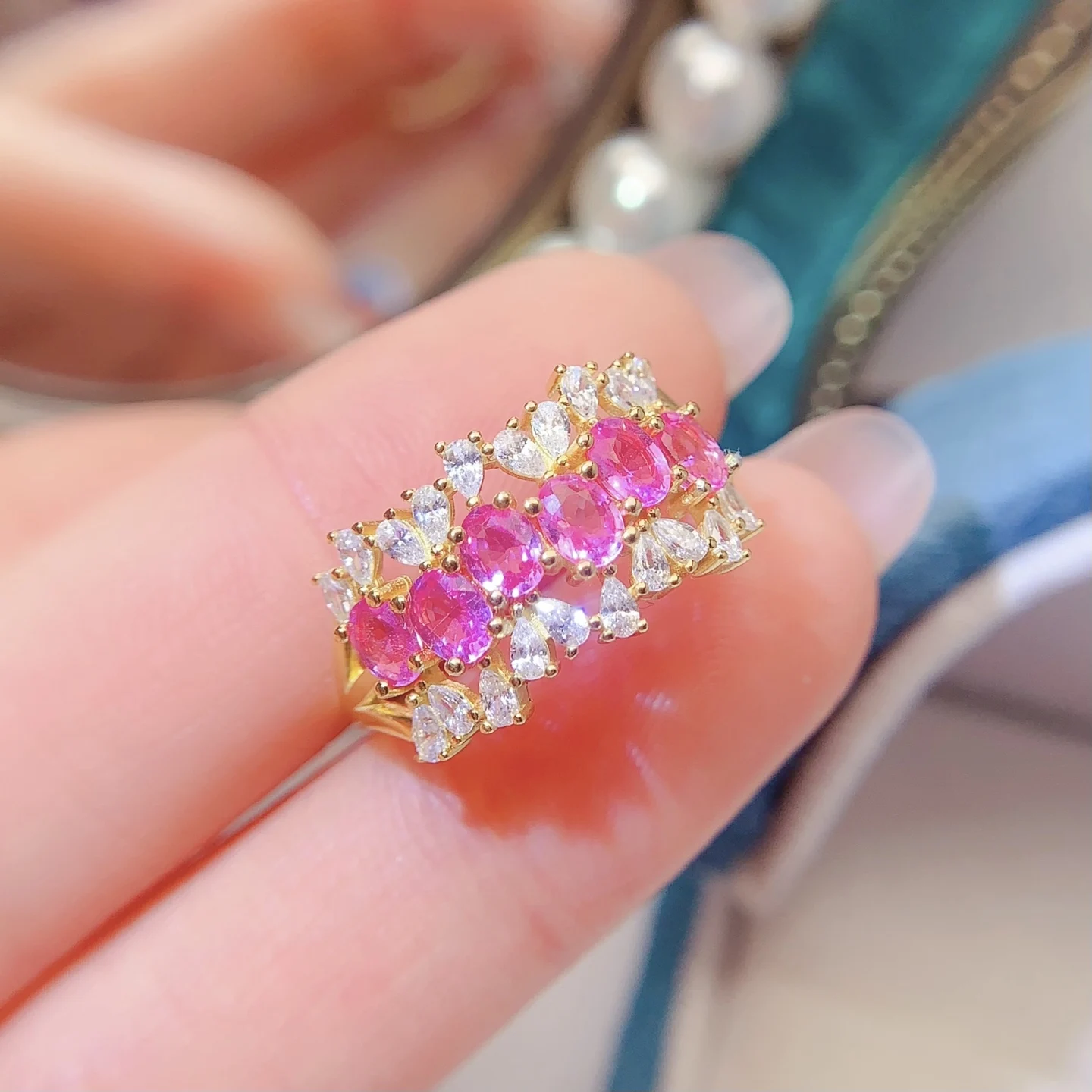 Natural Gemstone Oval Ring - view 2