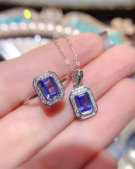 Natural Tanzanite Delicate Jewelry Set