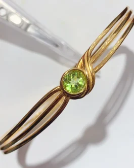 Natural Peridot Adjustable Bangle