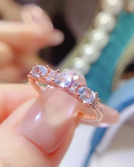 Natural Aquamarine Emerald Cut Ring