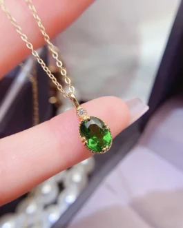 Natural Diopside Drop Pendant