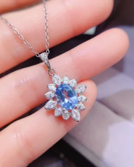 Natural Topaz Starburst Pendant