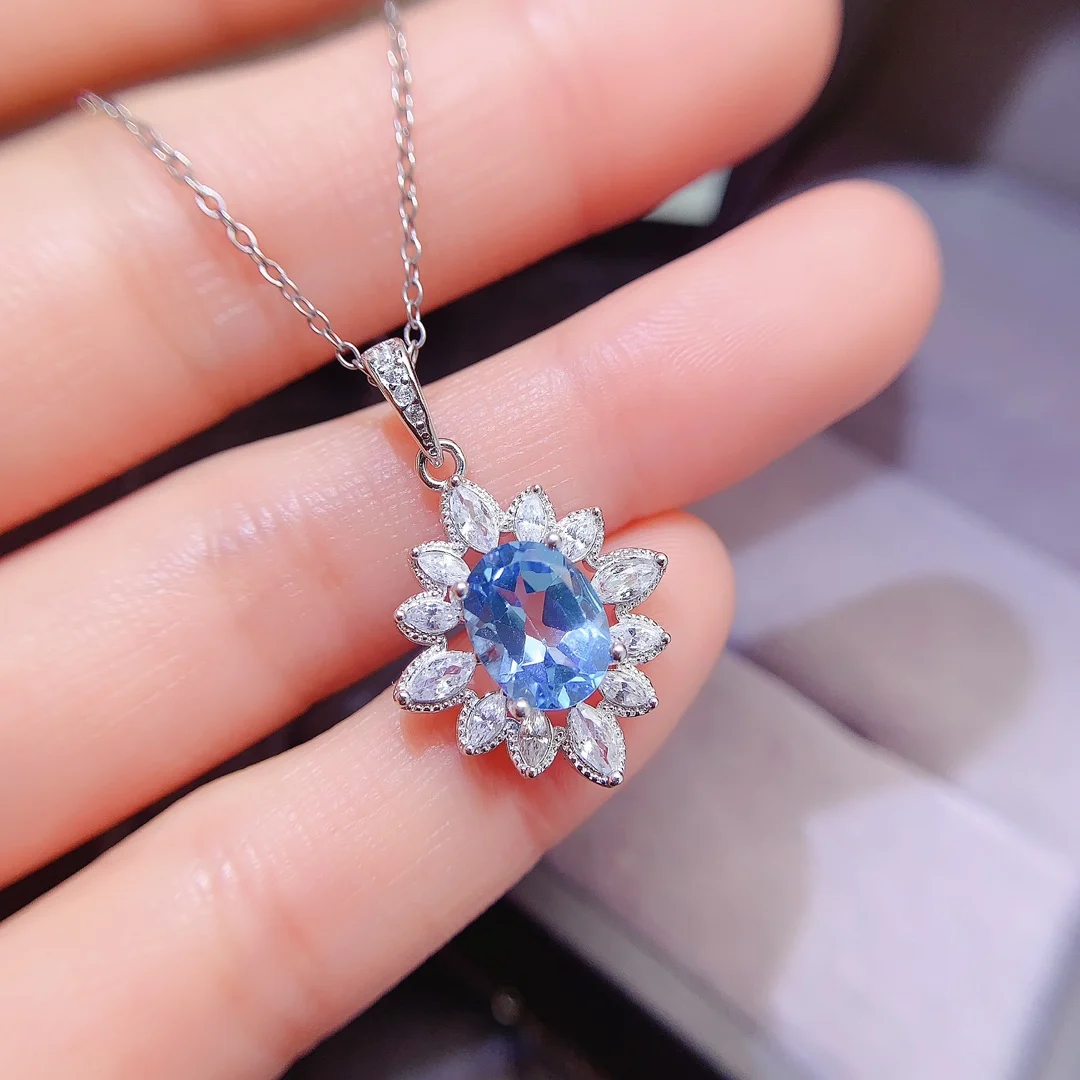 Natural Topaz Starburst Pendant - view 1