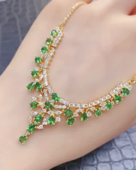 Natural Tsavorite Bib Necklace