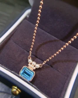 Natural Topaz Bow Pendant