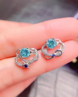 Natural Topaz Round Earrings