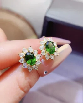Natural Diopside Classic Earrings