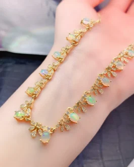 Natural Opal Station Necklace