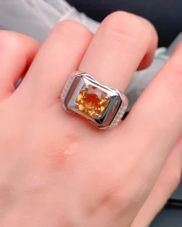 Natural Citrine Men’s Ring