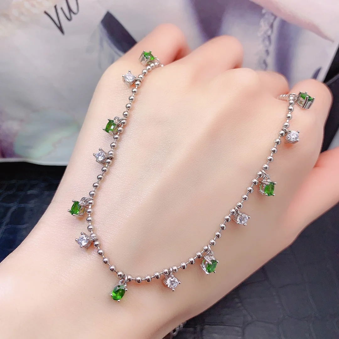 Natural Diopside Station Necklace - view 1