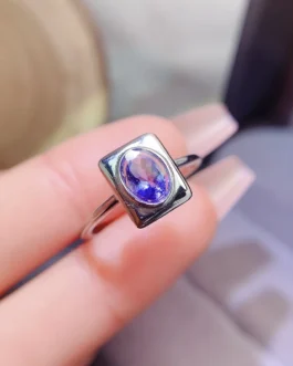 Natural Tanzanite Luxury Halo Ring
