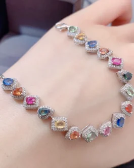 Natural Sapphire Radiant Bracelet