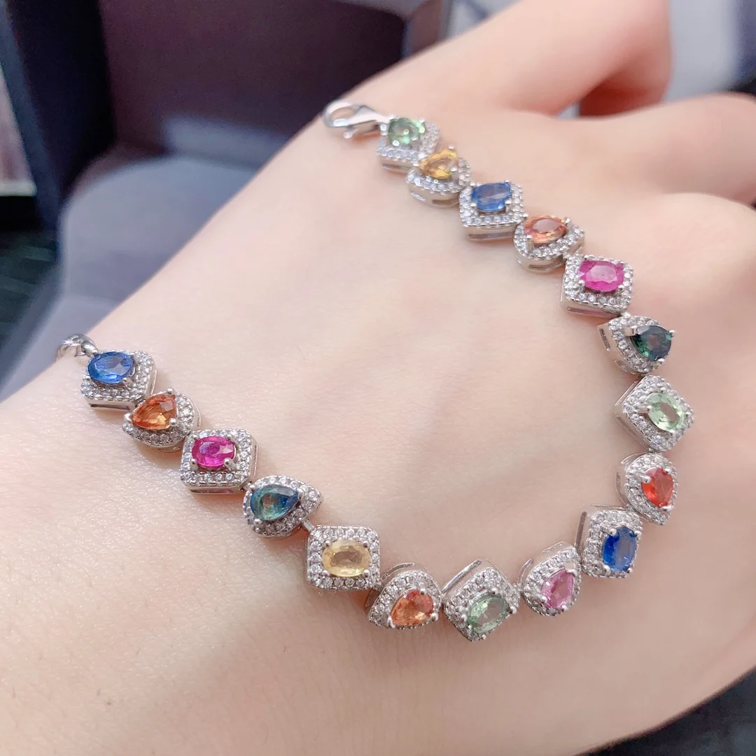 Natural Sapphire Radiant Bracelet - view 1
